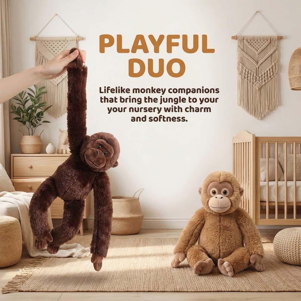 Long Arm Monkey Plush Toy Realistice Orangutan Plush Doll Large Plush Monkey Doll Room Decor