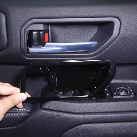 For Toyota Land Cruiser 2024 2025 Bright Black Inner Door Handle Bowl Cover