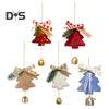 Christmas Bell Decoration Xmas Tree Bow Bell Pine Hanging Ornaments Jingle Bell Pendant for Christmas Tree Wreath Window Car Decor