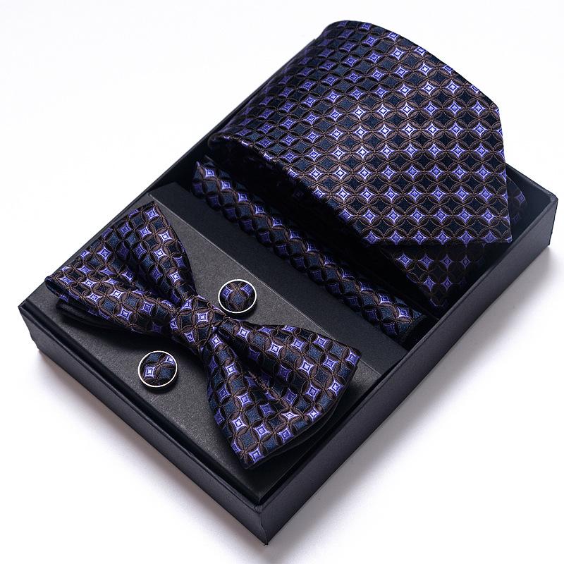 Men'S Tie Bow Tie Set Gift Box 6-Piece Set Tie Business Dress Tie Guangzhou