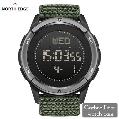 ALPS Men's Digital Carbon Fiber Watch Shock Militray Sports Super Light Outdoor Compass Waterproof 50M Wristwatches