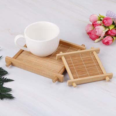 Bamboo Cup Mat Tea Accessories Table Placemats Coaster Home Kitchen Decor