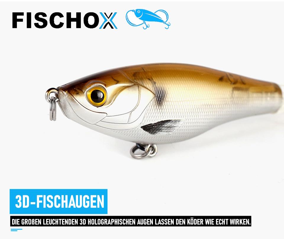 FISCHOX Fish Bait Propeller Top Bait Plopper Pike Perch Zander Trout 3-pack