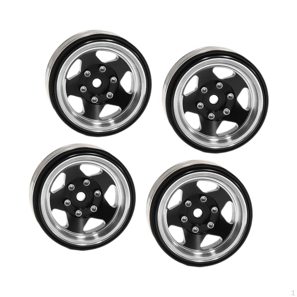 4 Pieces 1.3 Inch Beadlock Wheel Hubs, Width 1.5 Cm, Metal Outer Diameter 3.7 Cm for -18 1: 18 RC