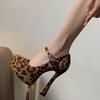 Fashion Street Style Platform Extreme High Heels Buckle Strap Women Pumps Sexy Design Leopard Print Banquet Shoes BIG Size 45
