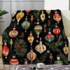 1pc Cozy Christmas Tree & Ornament Print Blanket - Warm, Soft Flannel Nap Cover with Festive Red & Green Design, Perfect for Sof