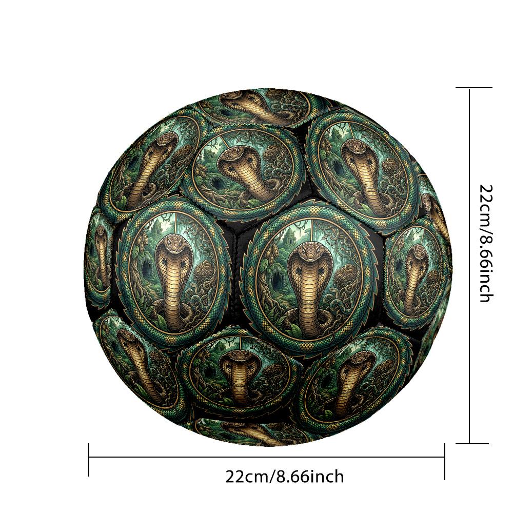 Snake Kingdom Emblem Round Football Size 5 Adult Ball Suitable for Training Matches and Outdoor Team.