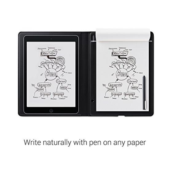 Wacom Bamboo Folio L Kompatibel med A4-størrelse Smartpad Mørkegrå Skriv notater og skisser på papir med en kulepenn og digitaliser dem Kompatibel