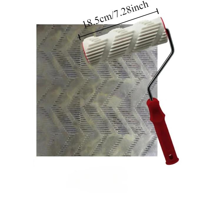3D Textured Paint Roller for Wall Decoration Rubber Stamp Embossed Painting Tool Polyurethane Roller