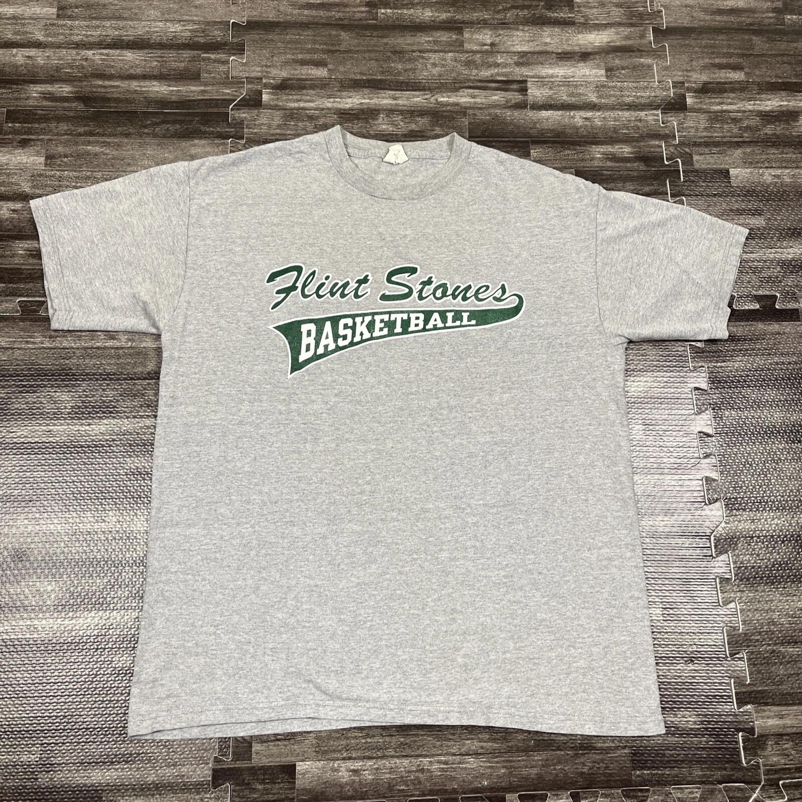 

Vintage 90s Y2K “Flint Stones” Basketball Tshirt Grey XL Casual Unisex 3XL