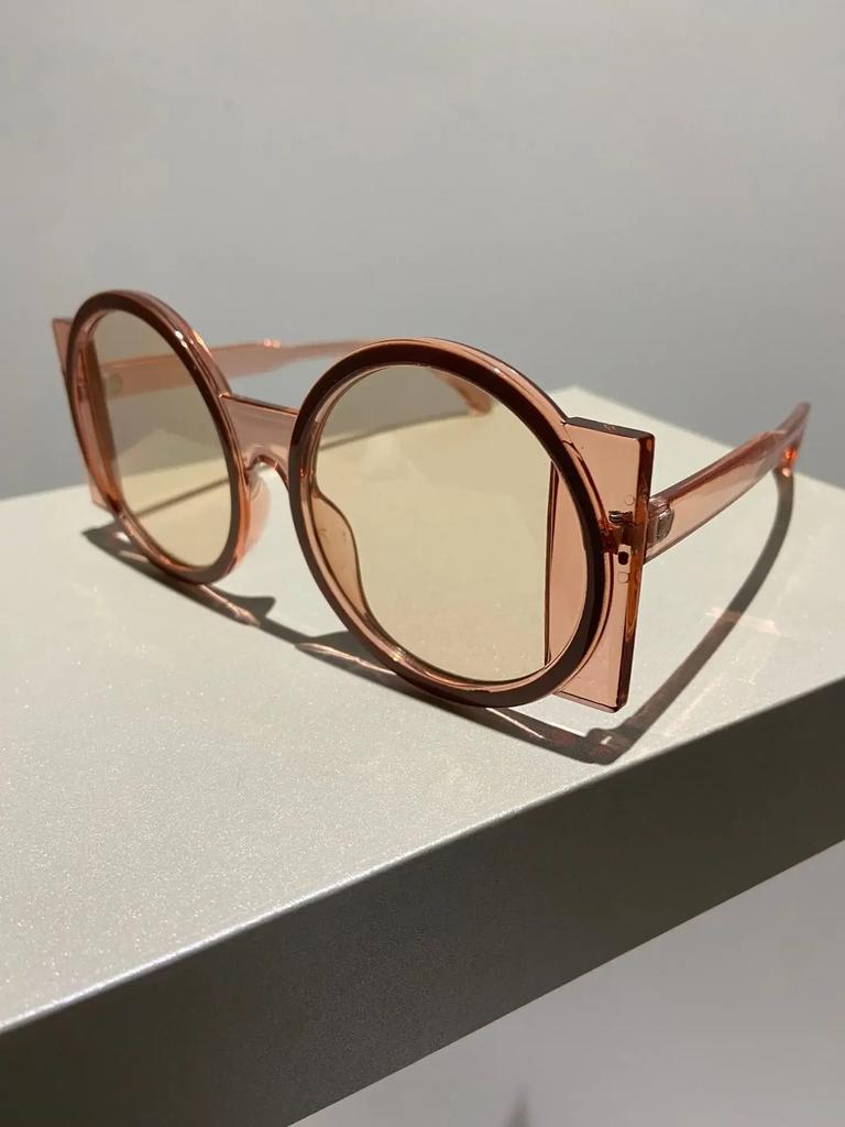 Round Double Color Sunglasses for Women Men Retro Trendy UV400 Sun Glasses Goggles Outdoor Hip Hop Travel Beach Shades Eyewear