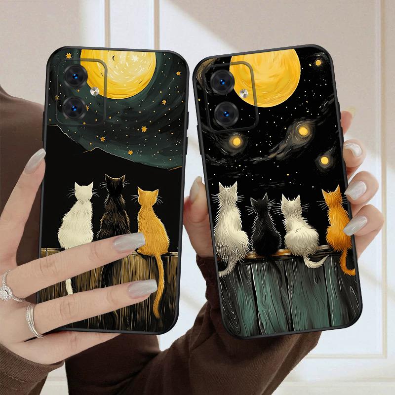 Background Cat For Motorola Moto G 04 G05 G14 15 24 34 35 54 55 75 84 85 Edge 40 50 Fusion 60 Fusion silicone soft phone case