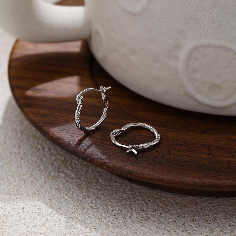 Circle Twist Earrings Ins Style Simple Fashion Versatile Temperament Earrings for Girlfriend Gifts