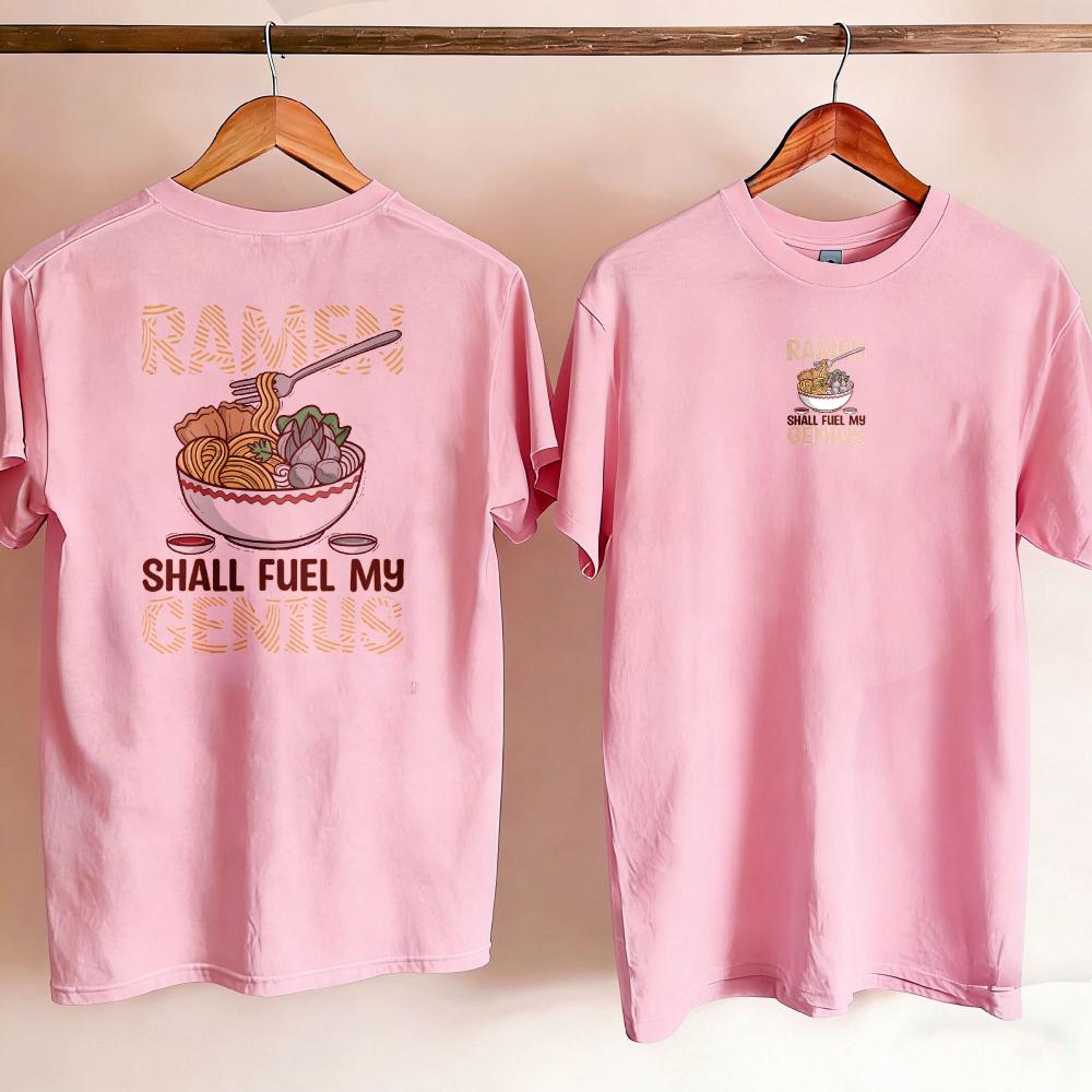 Funny RaUnisex Shirt Foodie Gift for Noodle Lover Novelty Short Sleeve Crew Neck Relaxed Fit Cartoon Illustration Unisex Clothing Tops