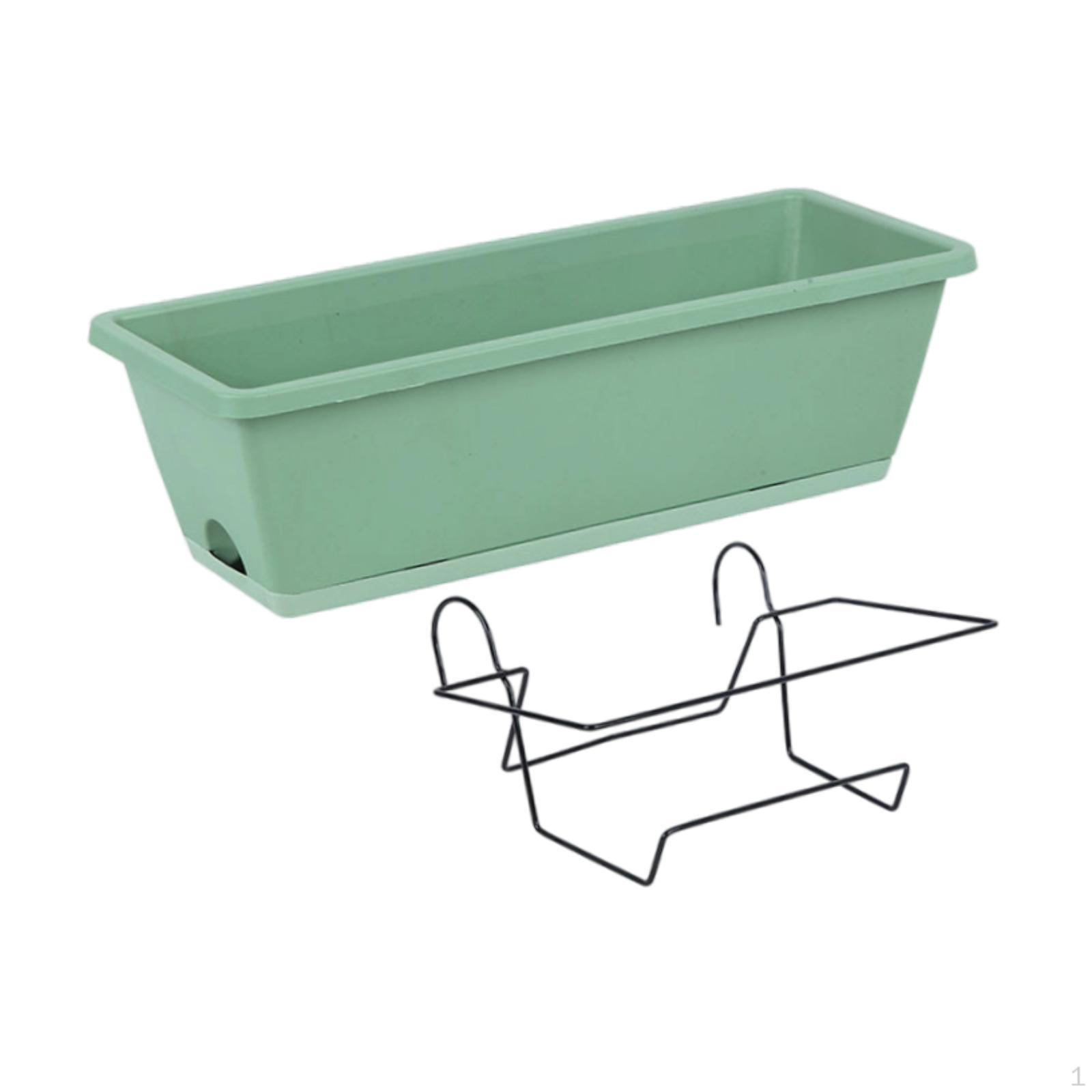 

Балконный подвесной ящик для цветов для перил или забора, подоконника, со съемным поддоном-подставкой, для улицы светло-зеленый