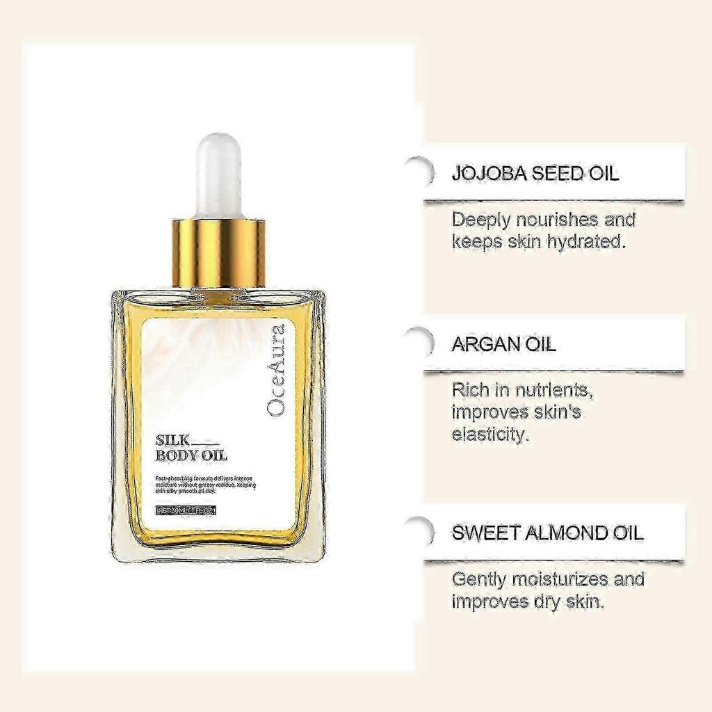 3pcs Silk Body Oil- Firming Anti Aging Moisturizing Formula, Crepey Skin Hydrating After Shower, Scented Blend Premium Skincare 2025