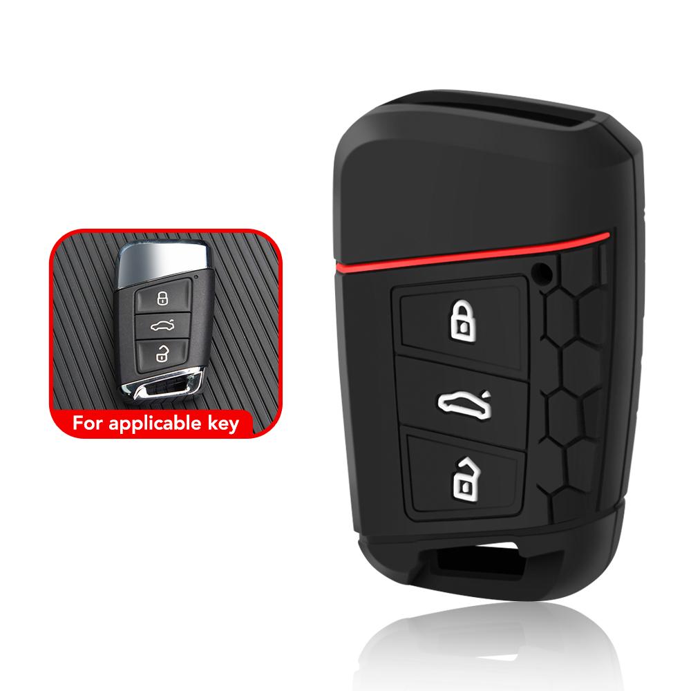 3 Button Silicone Remote Car Key Case Cover For VW PASSAT B8 Skoda Kodiaq Superb A7 Car Keyless Fob Shell Holder Protector