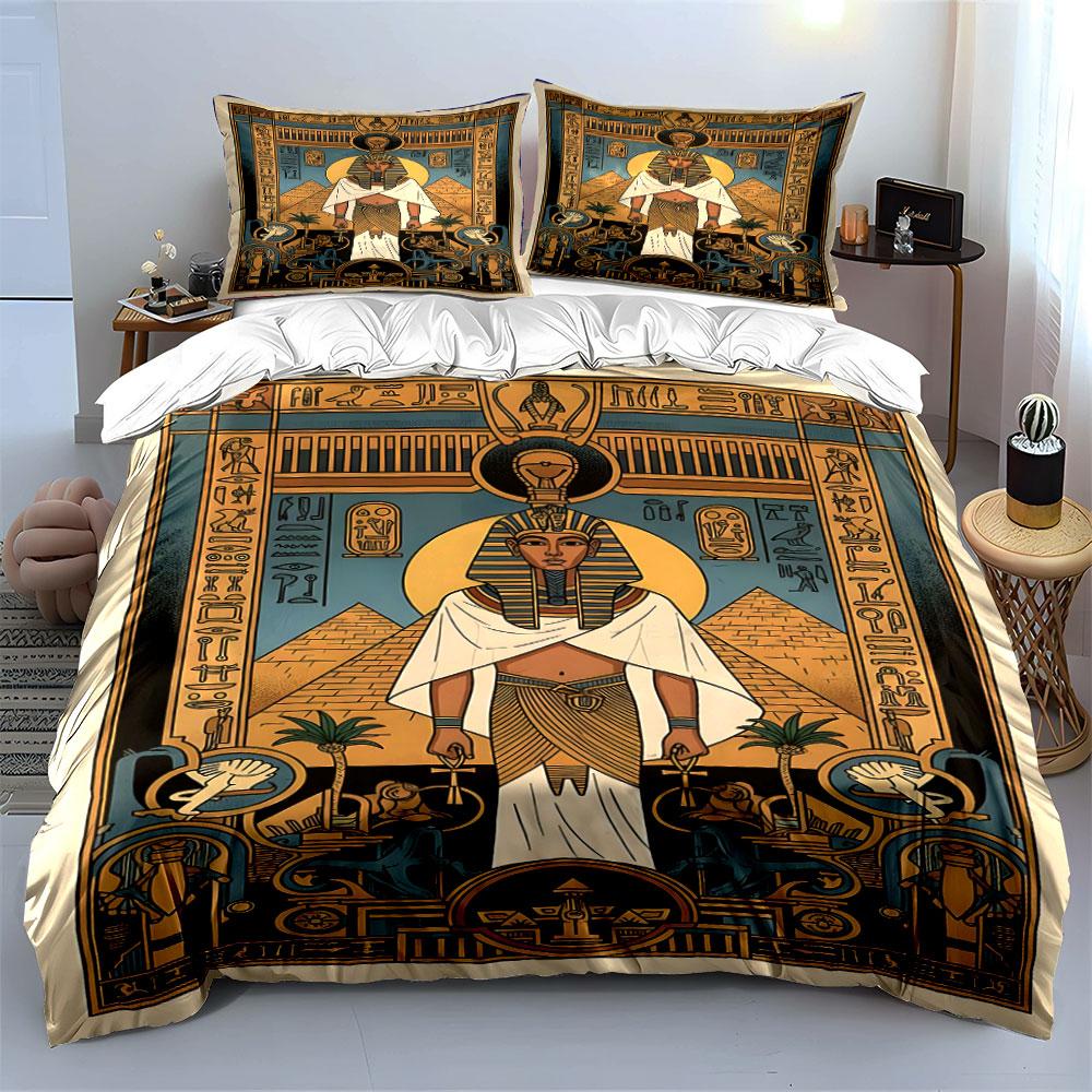 Egyptian Pharaoh Bedding Set Bedding Duvet Cover Set Duvet Cover Pillowcases (1 * Duvet Cover 2 * Pillowcases, Without Duvet Insert)
