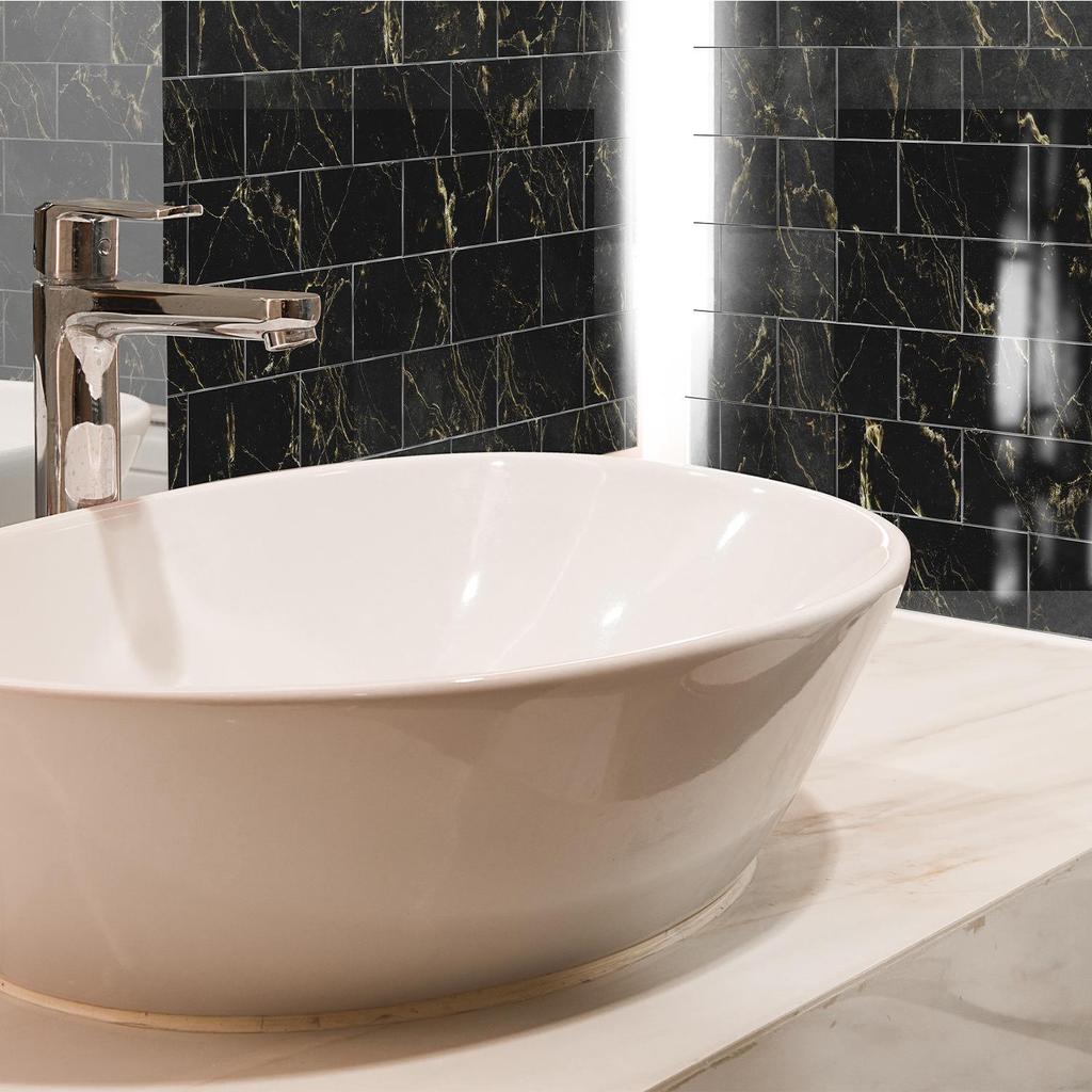 Marble-Style Waterproof Foam Wall Tile Stickers for Bathroom and Kitchen