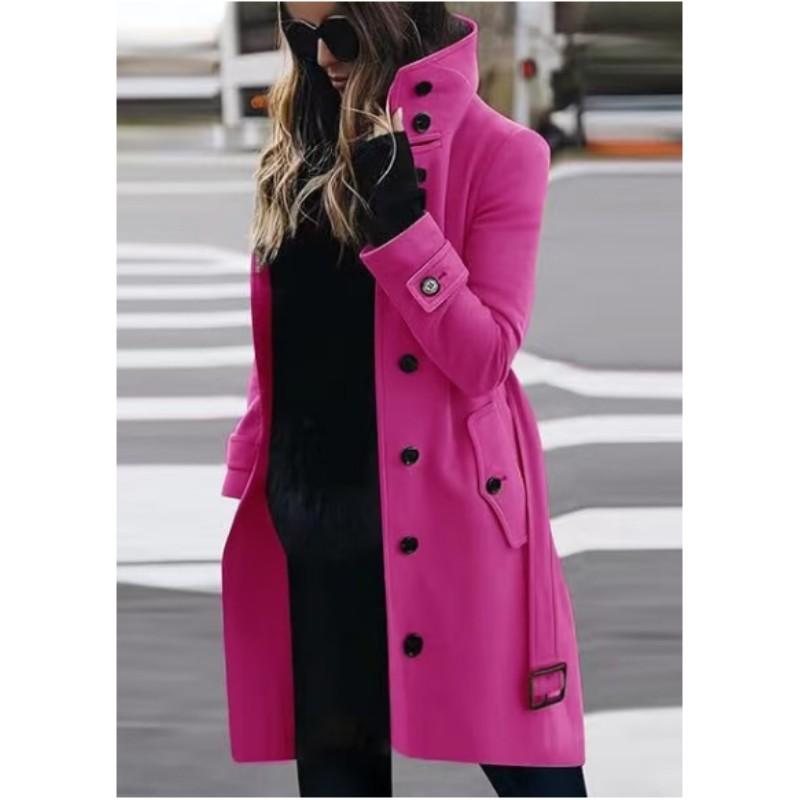 Dámský tvídový štíhlý tvídový kabát na podzim a zimu