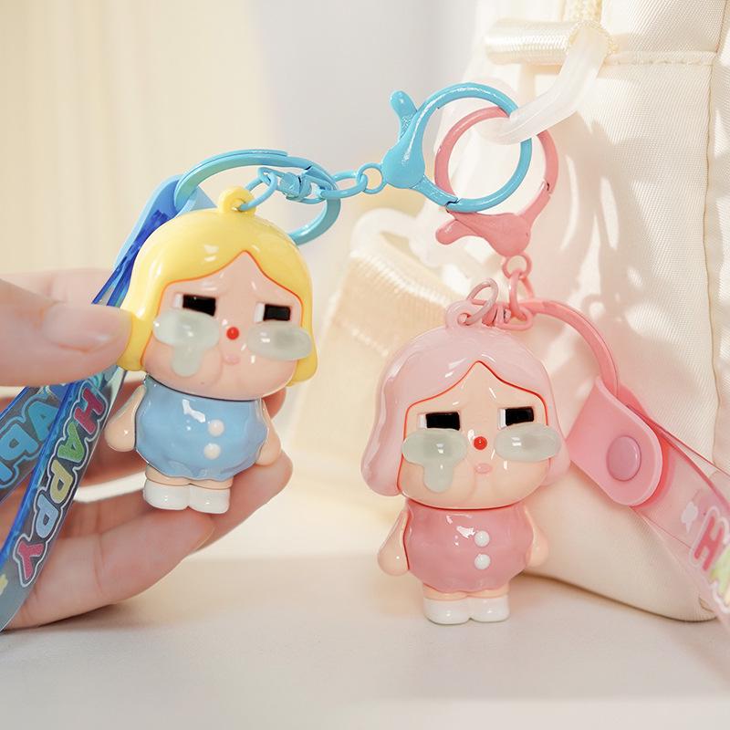 2025 Electroplated Cry Baby Cartoon Keychain Pendant - Cute Schoolbag Decoration