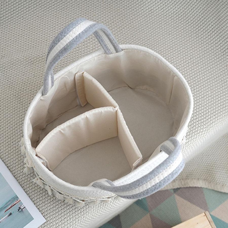 Fashion Multifunctional Cotton Rope Diaper Caddy Bag Baby Feeding Bottle Toy Diaper Organizer Storage Basket Bags In Home Car