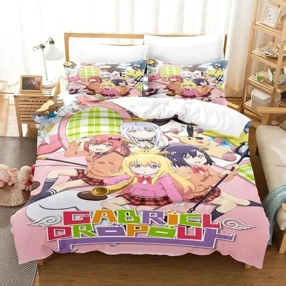 Anime Gabriel Dropout Bedding Set Duvet Cover Bed Set Quilt Cover Pillowcase Comforter King Queen Size Boys Adult Bedding Set