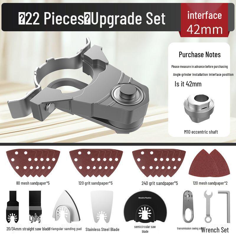 Universal Multi-tool Angle Grinder: Woodworking Electric Trimmer & Chisel Conversion Head.