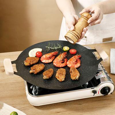 Elektrische Rookloze Grill, Anti-aanbak Elektrische Bakplaat, Koreaanse BBQ Vleesbrander met Handvat, Rond Bakrooster voor Steaks Pannenkoeken BBQ