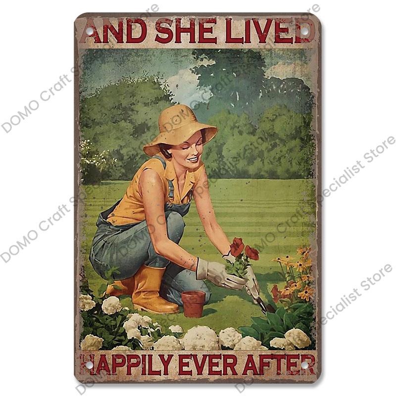 Gartenplaketten, Vintage-Metallblechschilder, Katze, Hund, Sonnenblumen, Mädchen, Metallplatte, Blumenladen, Herrenhaus, Wohnzimmer-Wanddekoration