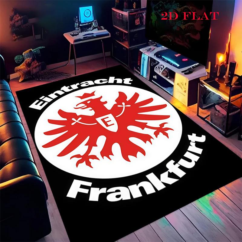 Eintracht Frankfurt Teppich für Wohnzimmer Schlafzimmer Zuhause Sofadekoration, Rutschfeste Bodenmatte für Kinder zum Spielen
