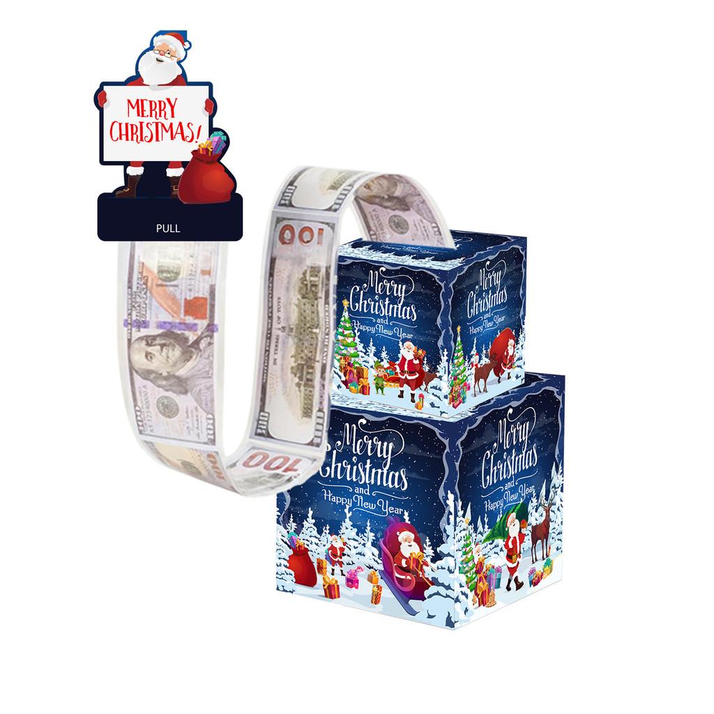 Double Theme Santa Layer Money Box With Surprise Gift For Party Christmas