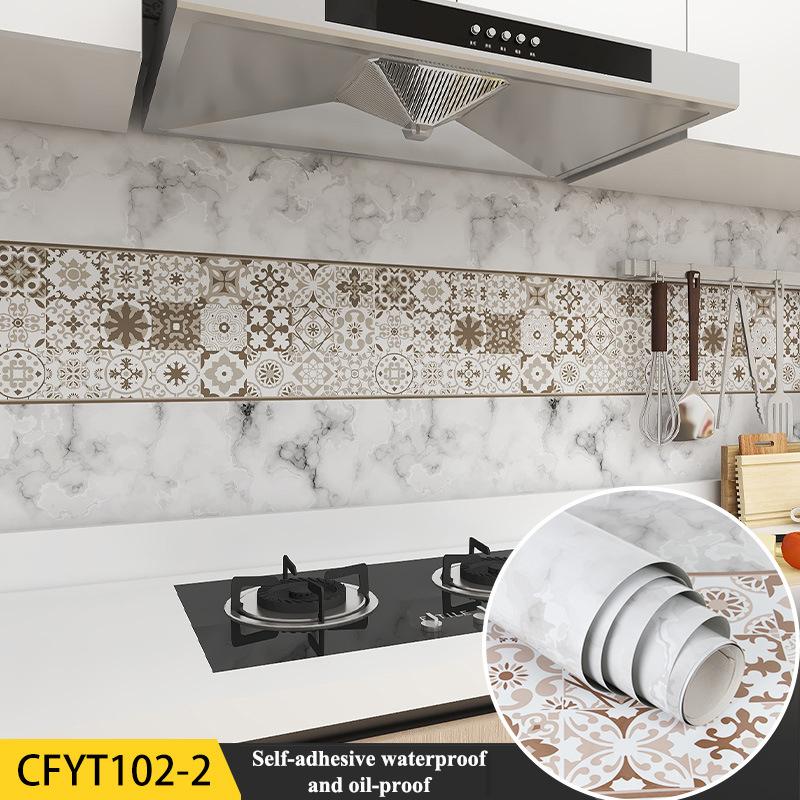 Naklejki Ścienne Kuchenne Odporne na Olej i Wodoodporne PCV Folia Aluminiowa Blat Kuchenki Szafka Samoprzylepna Tapeta do Dekoracji Domu