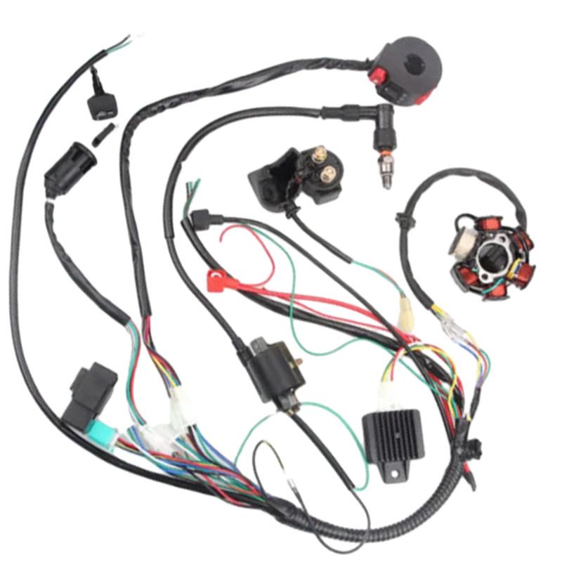 Complete Electrics Wiring Harness Loom CDI Coil for 50cc 70cc 90cc 110cc 125cc Motorcycle ATV Quad Pit Bike Buggy Go Kart