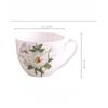 600ml Tasse aus Knochenporzellan mit großem Fassungsvermögen - Blumige Keramiktasse für Milch, Haferbrei, Frühstück, ofen-, mikrowellen- und spülmaschinengeeignet