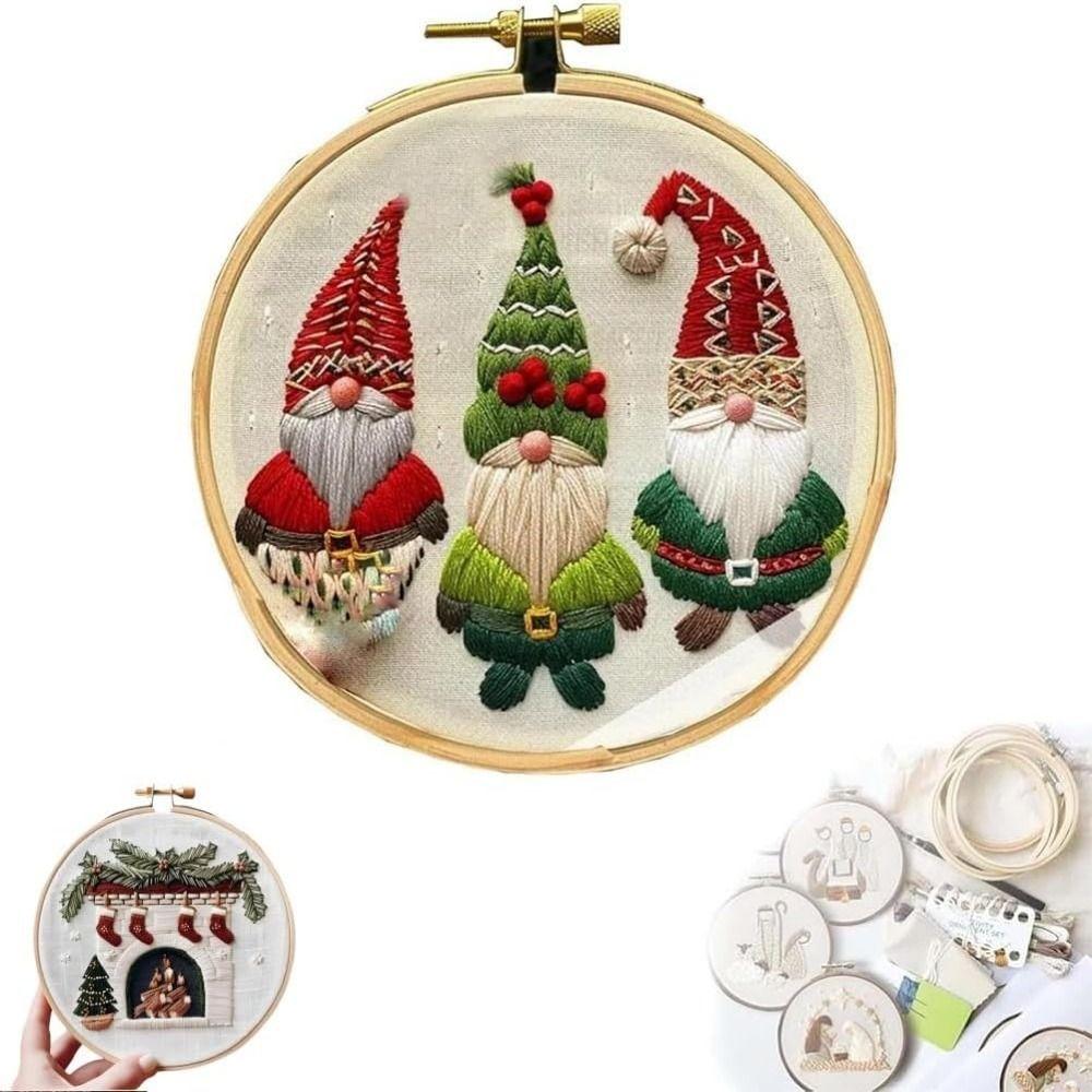 Christmas Patterns Christmas Embroidery Kit Creative Starter Embroidery Kit  Adults