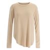 Shop   Women Round SpliT Hip Cover Yoga Long Sleeve T shirT Rnf Wsh 11860 Black