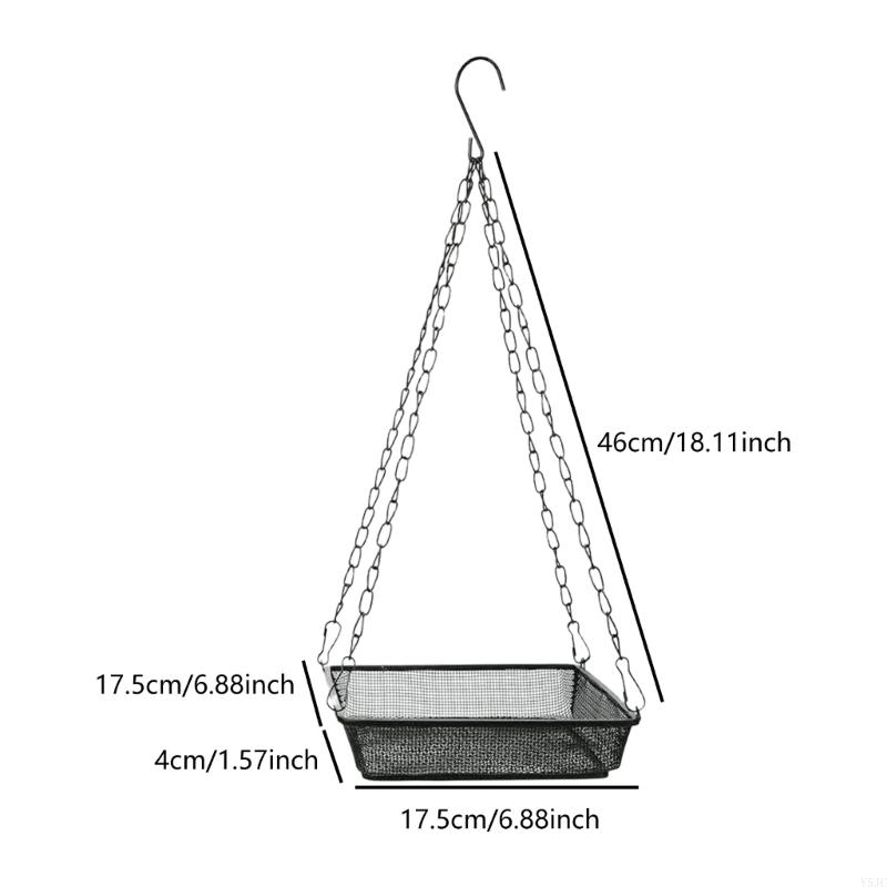 Y5JC Iron Mesh Hanging Bird Feeder Tray Outdoor Garden Decoration for Bird Watching Accessories