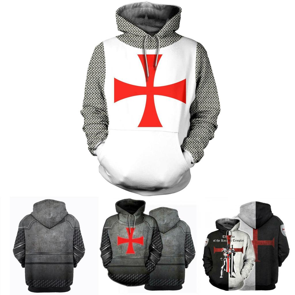 Vibrantly Designed Unisex Knights Templar Cosplay 3d Print Pullover Casual Sweater