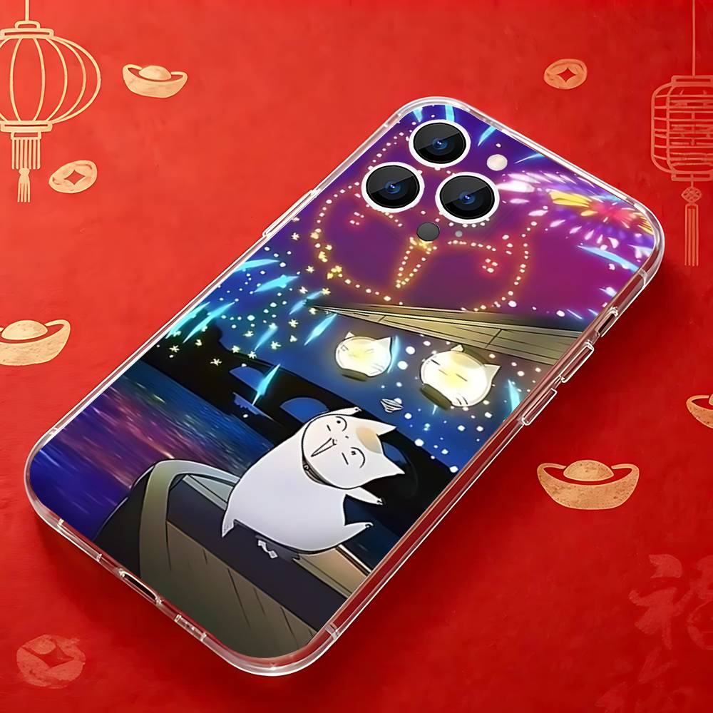 Sensei N-Natsume Yujinchou Nyanko Case For iPhone 17,16,15,14,13,12,11 Pro,Max,Plus,X,XS,XR,SE4,E Mini Transparent Soft Cover