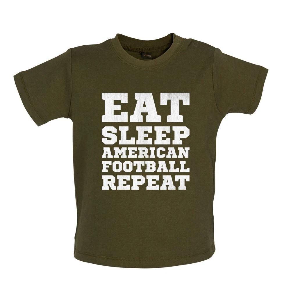 Eat Sleep Football American Repeat - Kids Baby Kids Boys Girls Unisex T-Shirt / Bodysuit - Sport Love 140