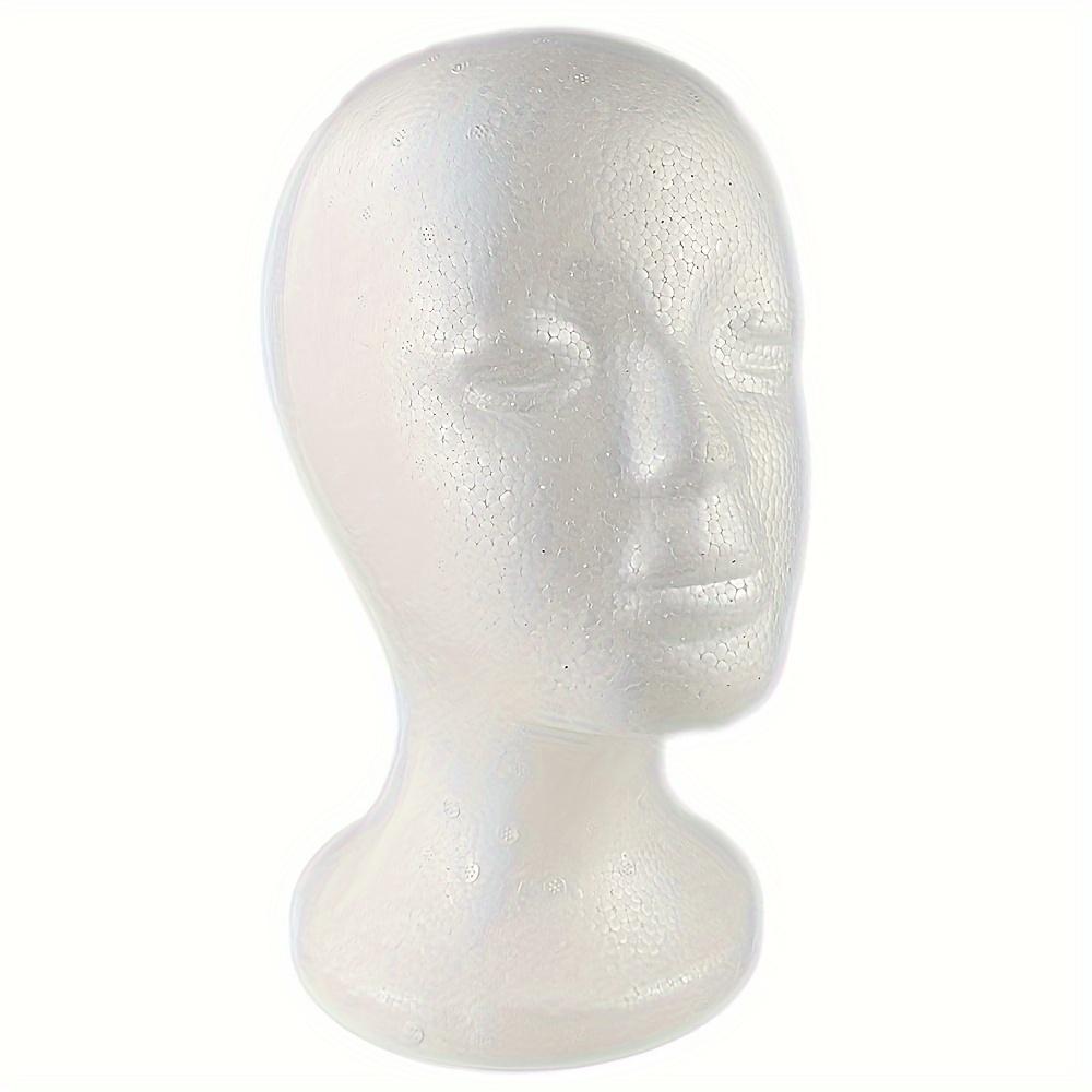 White Foam Head Mannequin for Wig Styling, Placement, Cosplay and Wig Display, Pin-Inserting Form for Wig Arrangement and Hair Styling