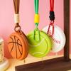 Creative Sports Style Silicone Coin Purse Wallet Basketball Football Shaped Storage Bag Headphone Box Schoolbag Pendant Keychain