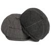 HT4964 Beret Cap Retro Artist Painter Plaid Beret Hat Male Female Ivy Flat Cap Autumn Winter Hat Adjustable Berets for Men Women