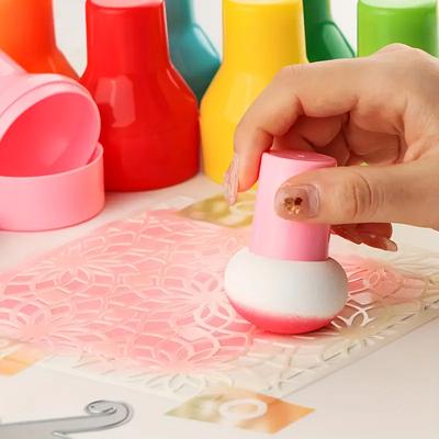 2pcs Random Color Vibrant Craft Ink Blenders - Precision Paper Pouncers with Easy-Grip Handles & Durable Storage Case for Scrap