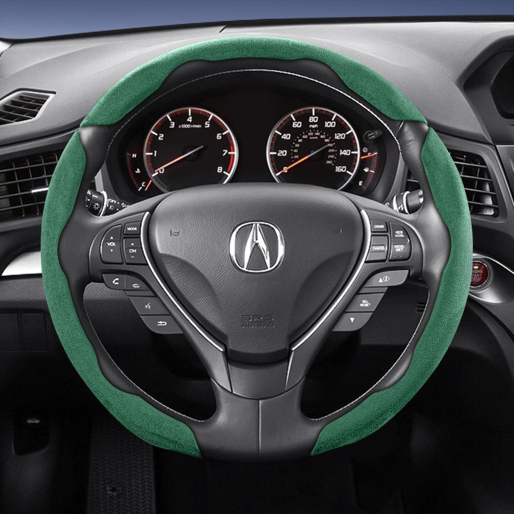 bpzsw1 Suitable for Acura Sports Suede Steering Wheel Cover, Split Snap-On Style, Non-Slip and Durable, for Models Like Mdx, Rdx, Integra, Zdx, Adx,