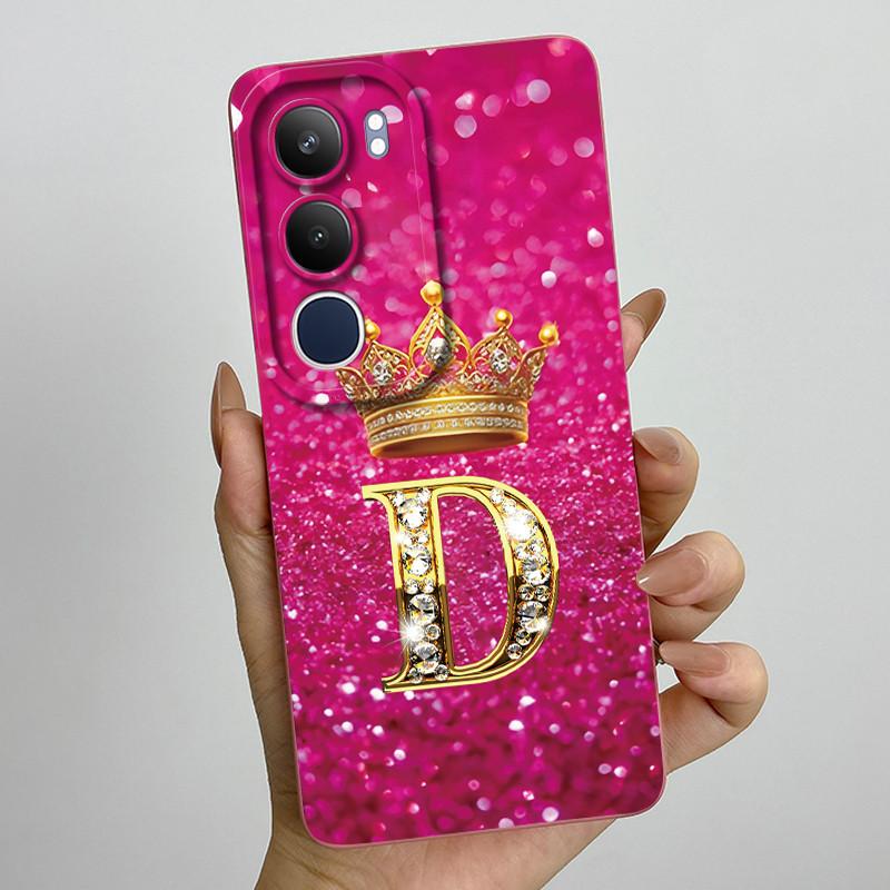 Pro Vivo Y19s 4G Pouzdro Koruna Počáteční Písmeno Měkký Silikonový Ochranný Zadní Kryt Pro Vivo V2419 Coque pro VivoY19S Y 19 s Fundas