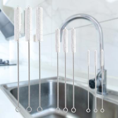 9/18Pcs Stainless Soft Hair Suction Glass Tube Cleaner Brushes Tools Fish Tank Straw Bottle Cleaning Brush Long Straw Brush Tool