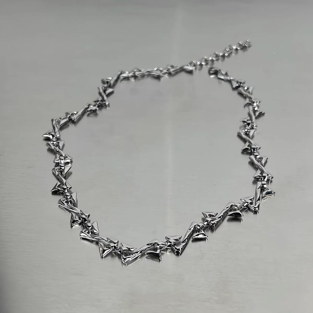 Collana Hip Hop Geometrica in Lega con Ciondolo a Croce per Uomini e Donne