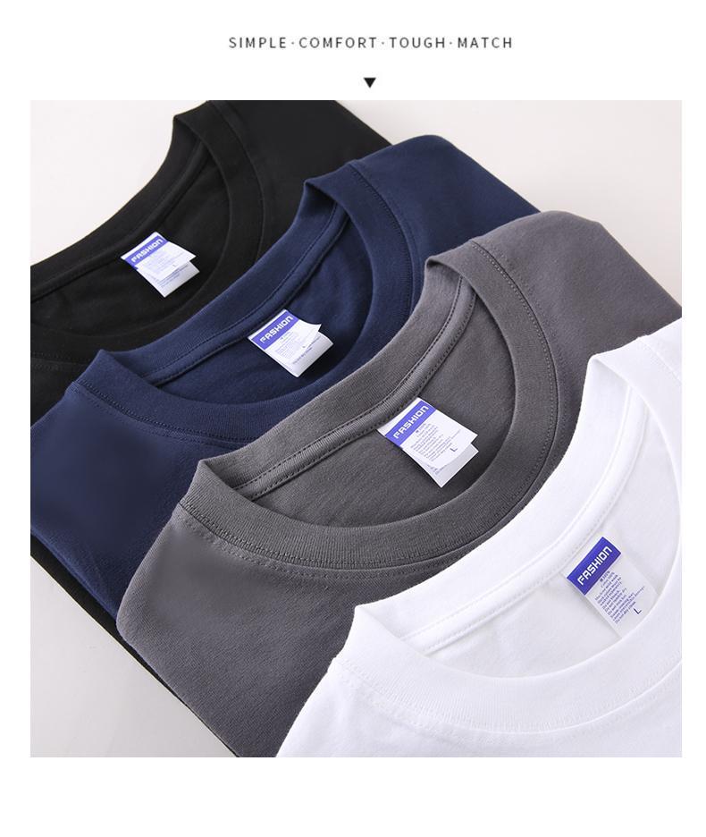 Heavy Double Yarn Long Sleeve Cotton T-shirt with Custom LOGO